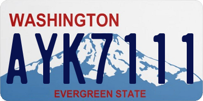 WA license plate AYK7111