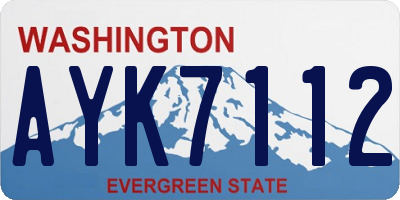 WA license plate AYK7112