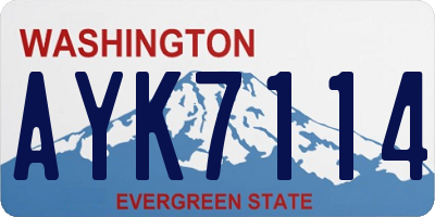 WA license plate AYK7114