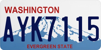 WA license plate AYK7115