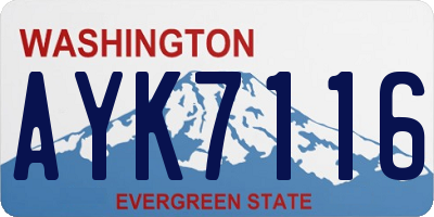 WA license plate AYK7116