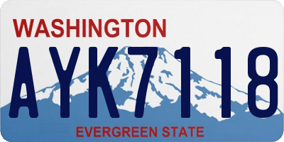 WA license plate AYK7118