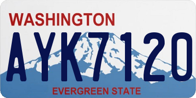 WA license plate AYK7120