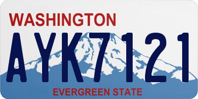 WA license plate AYK7121
