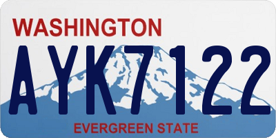 WA license plate AYK7122