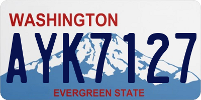 WA license plate AYK7127