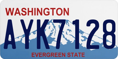 WA license plate AYK7128