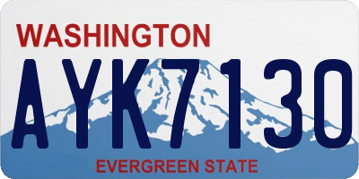 WA license plate AYK7130
