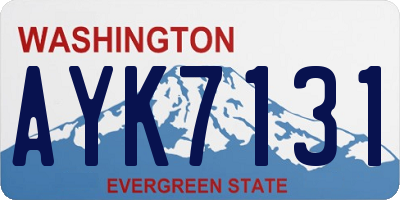 WA license plate AYK7131