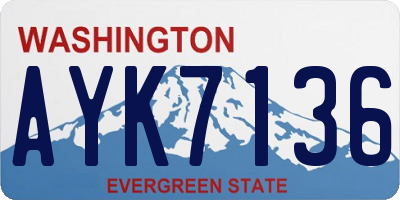 WA license plate AYK7136