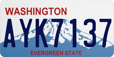 WA license plate AYK7137