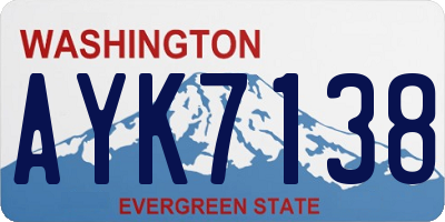 WA license plate AYK7138