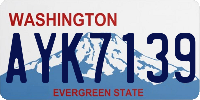 WA license plate AYK7139