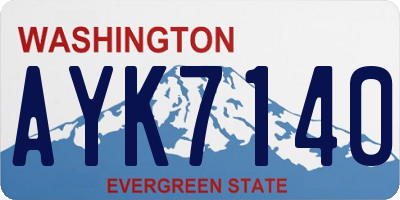 WA license plate AYK7140