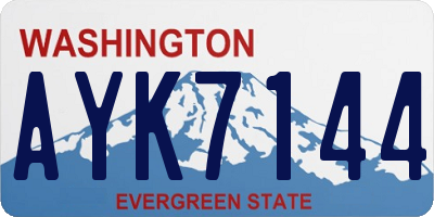 WA license plate AYK7144