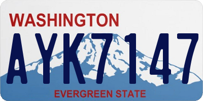 WA license plate AYK7147