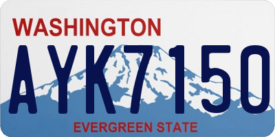 WA license plate AYK7150