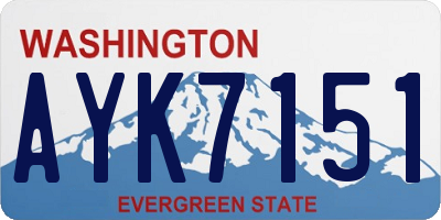 WA license plate AYK7151