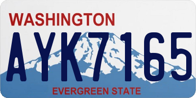 WA license plate AYK7165