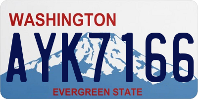 WA license plate AYK7166
