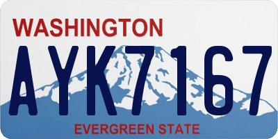 WA license plate AYK7167