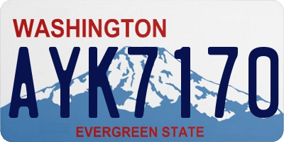 WA license plate AYK7170