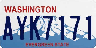 WA license plate AYK7171