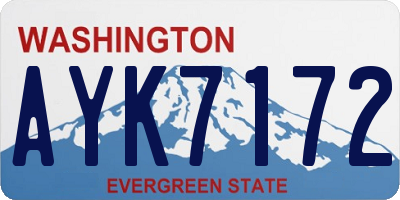 WA license plate AYK7172