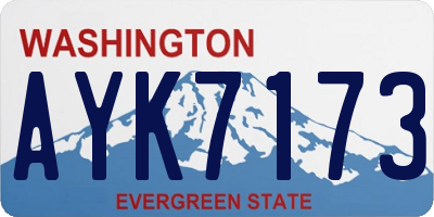 WA license plate AYK7173