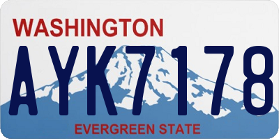 WA license plate AYK7178