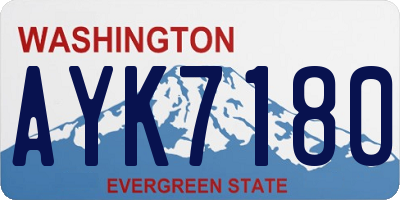 WA license plate AYK7180