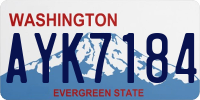 WA license plate AYK7184