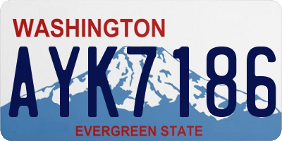 WA license plate AYK7186