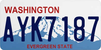 WA license plate AYK7187