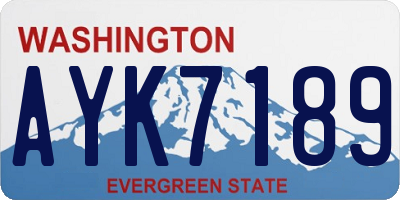 WA license plate AYK7189