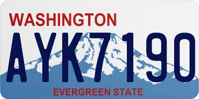 WA license plate AYK7190