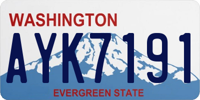 WA license plate AYK7191