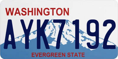 WA license plate AYK7192