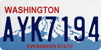 WA license plate AYK7194