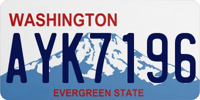 WA license plate AYK7196
