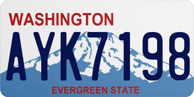 WA license plate AYK7198