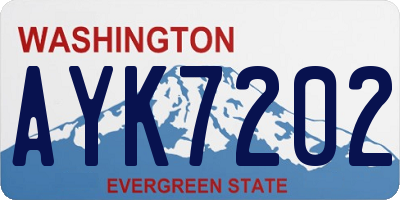 WA license plate AYK7202