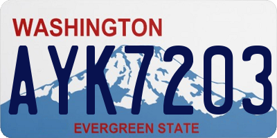 WA license plate AYK7203