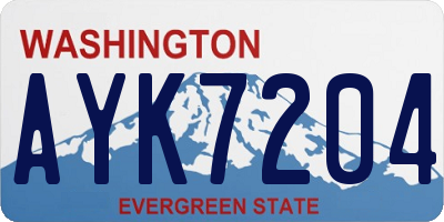 WA license plate AYK7204
