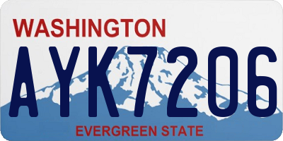 WA license plate AYK7206