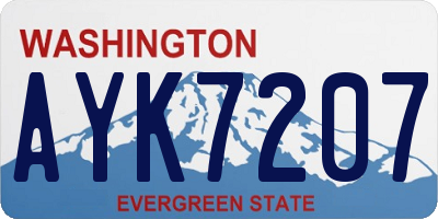 WA license plate AYK7207