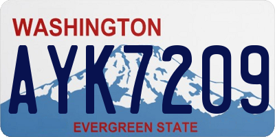 WA license plate AYK7209