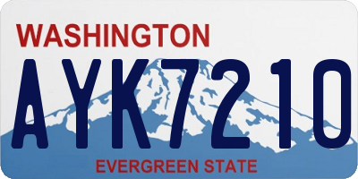 WA license plate AYK7210