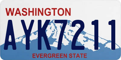 WA license plate AYK7211