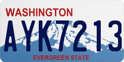 WA license plate AYK7213